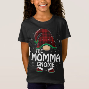 Momma Gnome Buffalo Plaid Matching Family Christma T-Shirt
