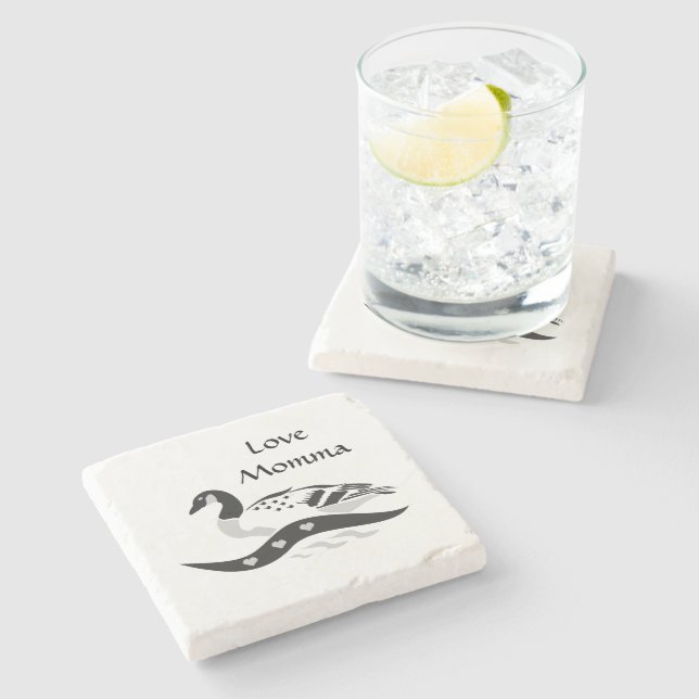 Momma Goose Swimming Stone Coaster (Side)