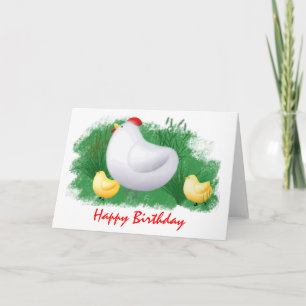 Momma Hen and Chicks Birthday Card