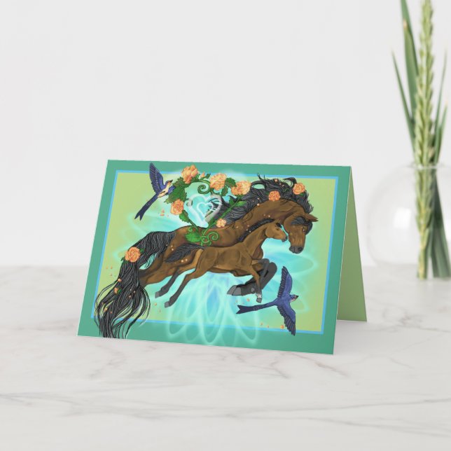 Momma Horse and foal Card (Front)