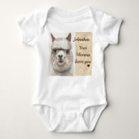 Momma Llama Says I LOVE YOU Custom Baby's NAME Bab