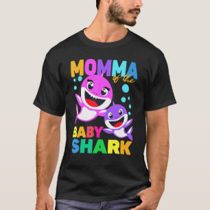 Momma Of The Baby Birthday Shark Momma Shark Chris T-Shirt