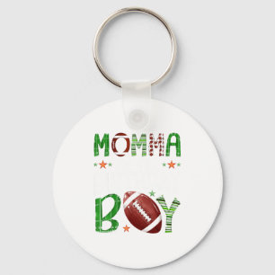 Momma of the birthday boy game day football lover key ring