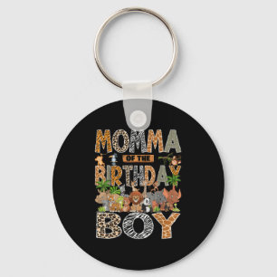 Momma Of The Birthday Boy Safari Zoo Jungle Animal Key Ring