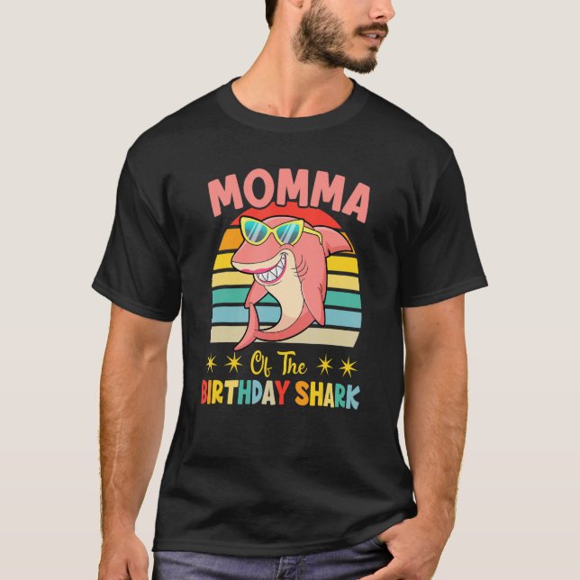 Momma Of The Shark Birthday Family Matching Birthd T-Shirt (Front)