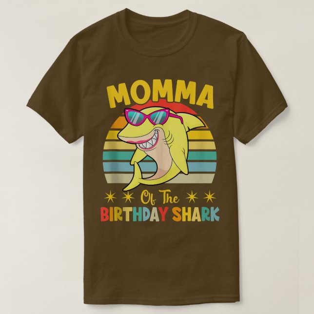 Momma Of The Shark Birthday Family Matching Birthd T-Shirt (Design Front)