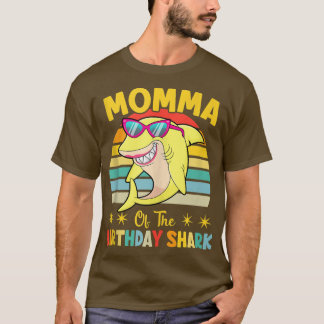 Momma Of The Shark Birthday Family Matching Birthd T-Shirt