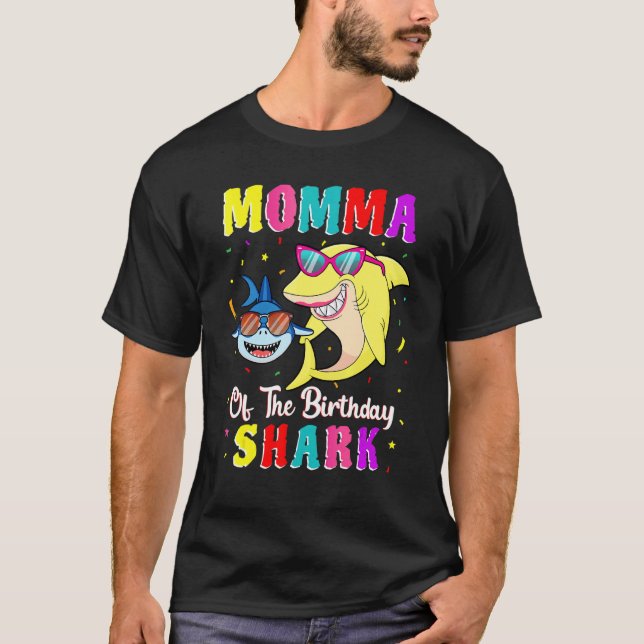 Momma Of The Shark Birthday Family Matching Birthd T-Shirt (Front)