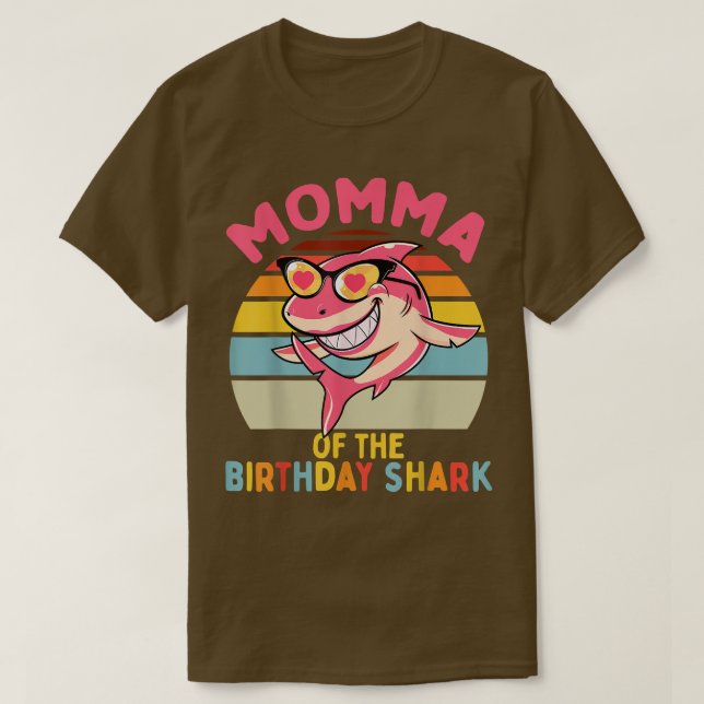 Momma of the Shark Birthday Matching Family  T-Shirt (Design Front)