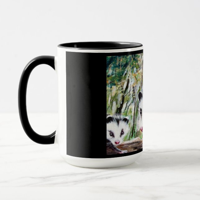 Momma Opossum and Babies Mugs (Left)