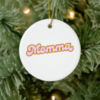 Momma | Pink Cute Mum Ceramic Tree Decoration