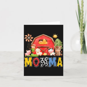 Momma Red Farm Cow Birthday Boy Matching Family Pa Card