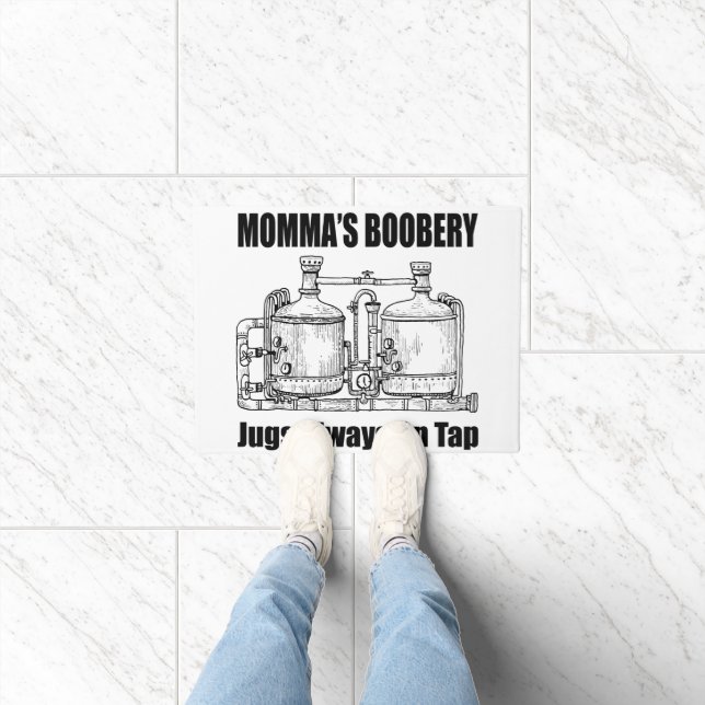 Momma's Boobery Jugs Always On Tap Doormat (Indoor)