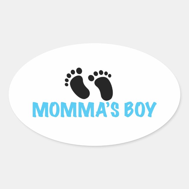 Momma's Boy Oval Sticker (Front)