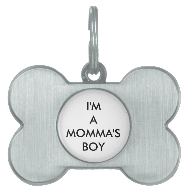 Momma's Boy Pet Name Tag (Front)