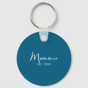 Mommie Est Baby Announcement Mommie Illustration Key Ring