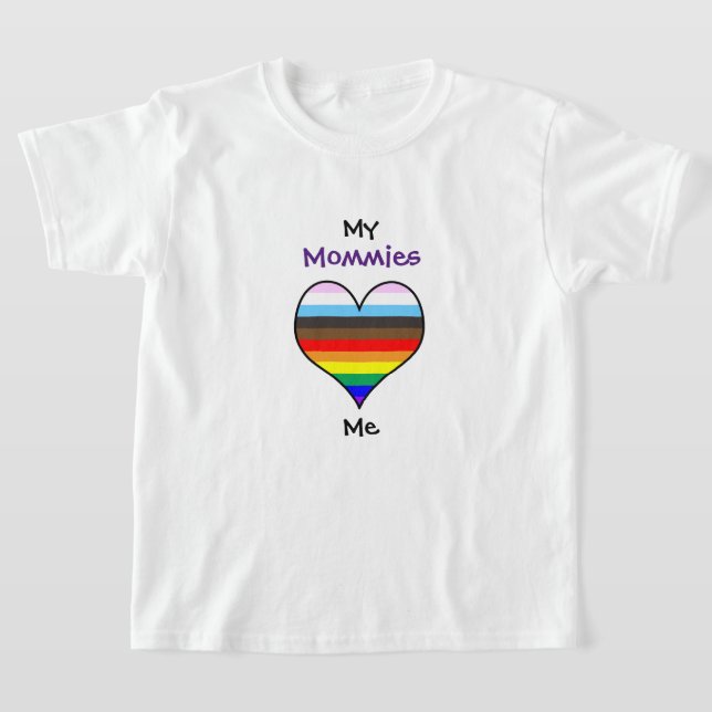 Mommies Rainbow Heart T-Shirt (Laydown)