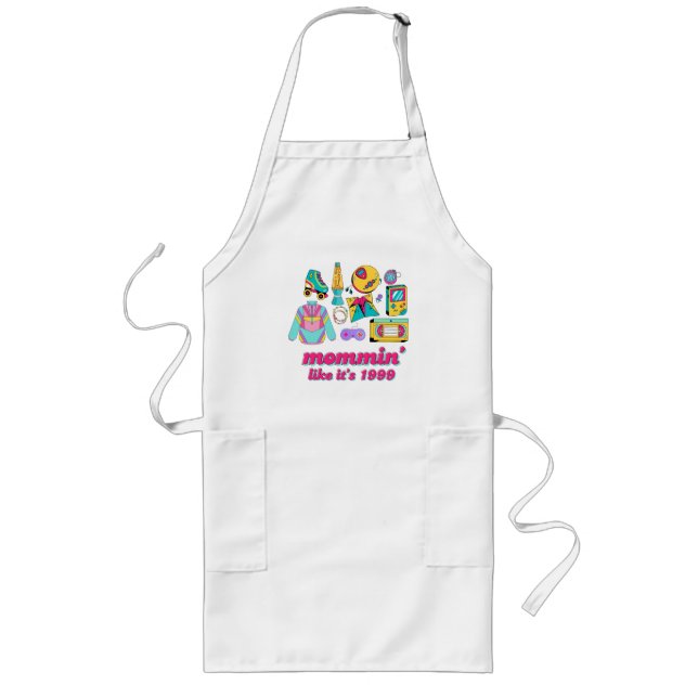 Mommin' Like It's 1999 - Funny Y2K Mum Gift Long Apron (Front)