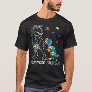Mommom Saurus Autism Awareness Autistic Dinosaur F T-Shirt