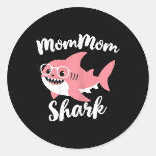 Mommom Shark Mother's Day Grandma Funny Mum-mum Classic Round Sticker