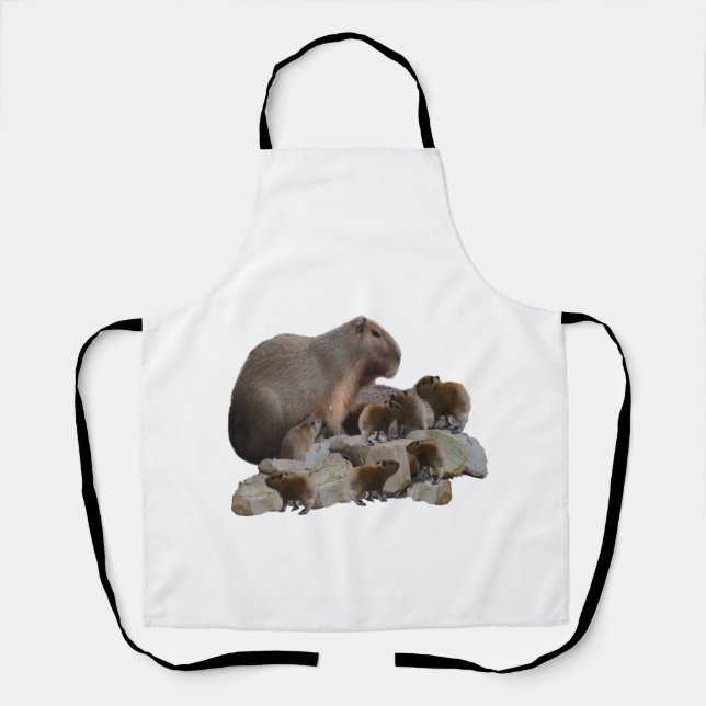 Mommy And Baby Capybaras, Apron (Front)