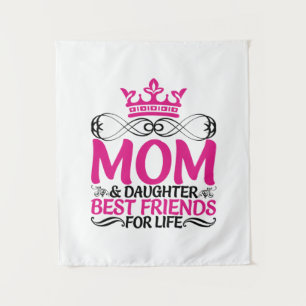 Mommy Art Mom And Daughter Best Friends Tapestry
