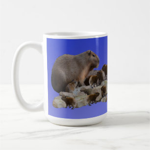Mommy Capybara With Babies, Coffee Mug