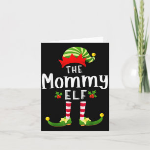 Mommy Christmas Elf Matching Pajama X-mas Party Card