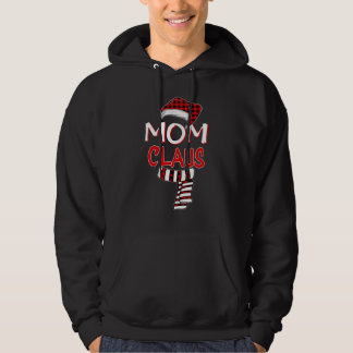 Mommy Christmas Santa Claus Red plaid  Mom Claus Hoodie