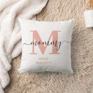 Mommy Elegant Script Monogram Cushion