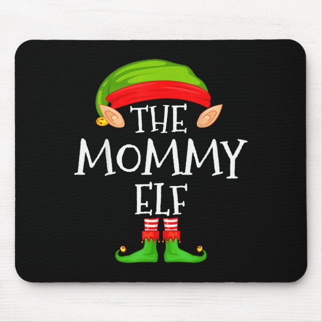 Mommy Elf Family Christmas Mommy Elf Sweater Match Mouse Pad (Front)