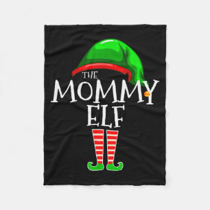 Mommy Elf Family Matching Group Christmas Mom  Fleece Blanket