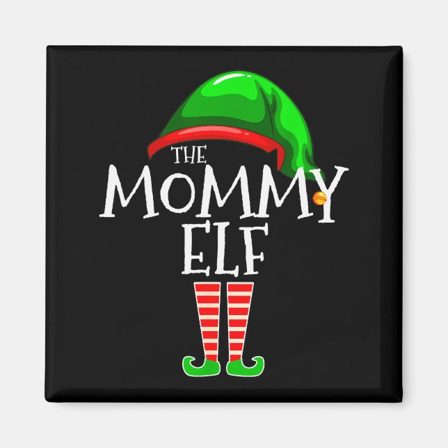 Mommy Elf Family Matching Group Christmas Mom  Magnet (Front)