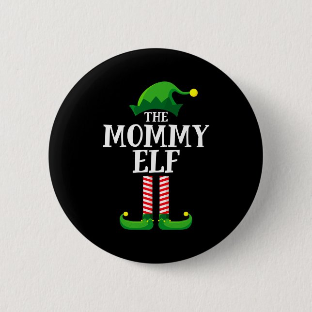 Mommy Elf Matching Family Christmas Party  6 Cm Round Badge (Front)