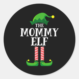 Mommy Elf Matching Family Christmas Party  Classic Round Sticker