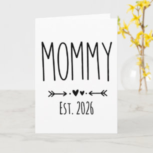 Mommy Est 2026 Pregnancy Minimalist Personalized  Card