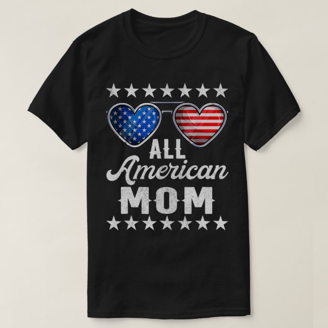 Mommy Fourth Of July Costume All American Mom US F T-Shirt (Design Front)