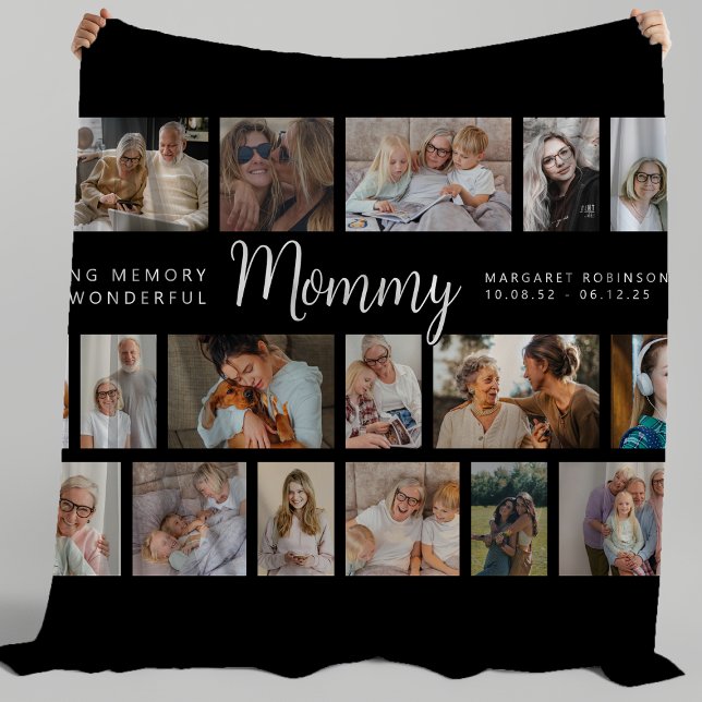 Mommy Memorial 18 Photo Collage Fleece Blanket (Creator Uploaded)