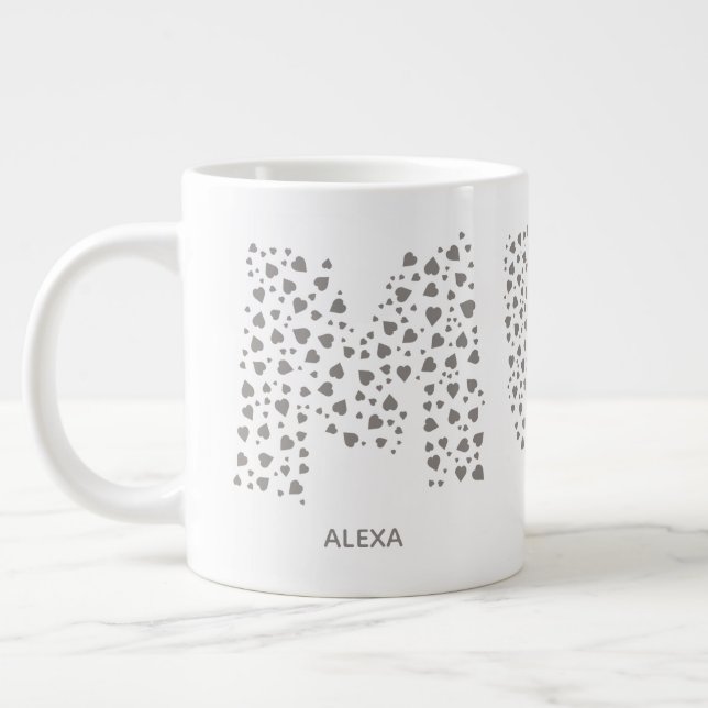 Mommy Modern Kids name  Mom  Large Coffee Mug (Left)