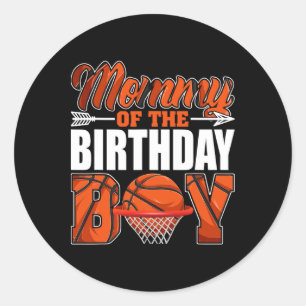 Mommy Of Birthday Boy Sketll Matching Family Party Classic Round Sticker