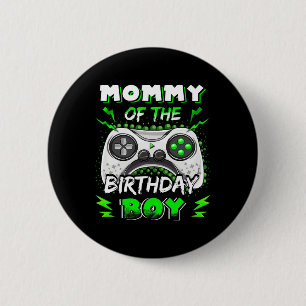 Mommy Of The Birthday Boy Decorations Video Gamer  6 Cm Round Badge