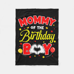 Mommy Of The Birthday Boy Matching Mom Son Family Fleece Blanket