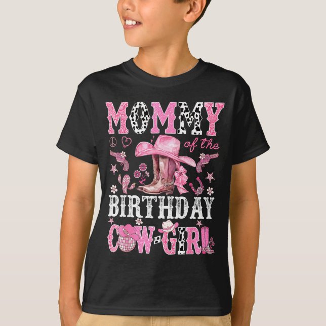 Mommy Of The Birthday Cow-girl Nk Disco Rodeo West T-Shirt (Front)