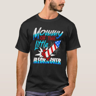 Mommy Of The Little Firecracker 4th Of July Birthd T-Shirt