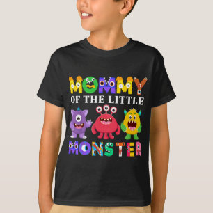 Mommy Of The Little Monster Birthday Party Family  T-Shirt