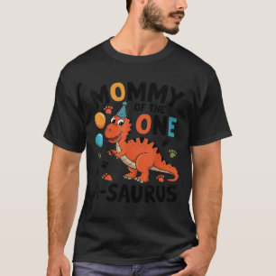 Mommy Of The One-a-saurus 2nd Birthday Dinosaur Pa T-Shirt