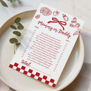 Mommy or Daddy Ciao Baby Pizza baby shower game