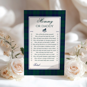 Mommy or Daddy Rocking horse Navy Plaid game