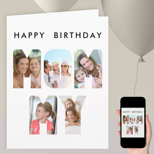 MOMMY Photo Letter Cutout Birthday Card (Creator Uploaded)