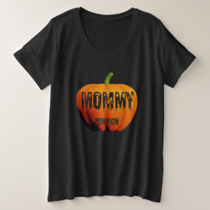 Mommy Pumpkin Halloween Design Plus Size T-Shirt